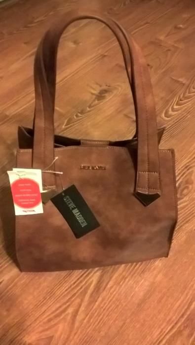 Oryginalna, skórzana torebka damska Steve Madden Brylee Cognac