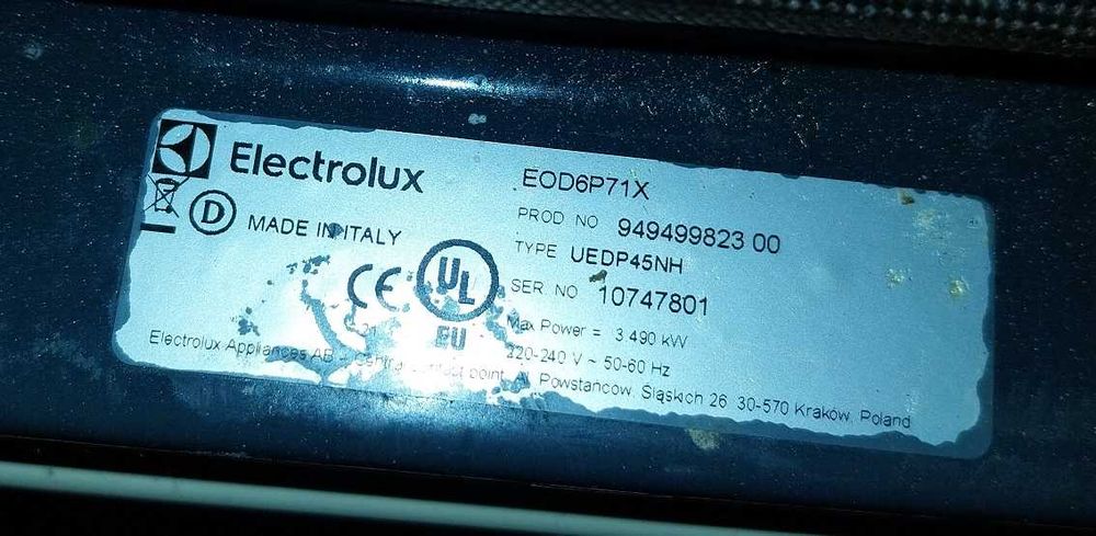 piekarnik Elecrtolux EOD6P71X na części