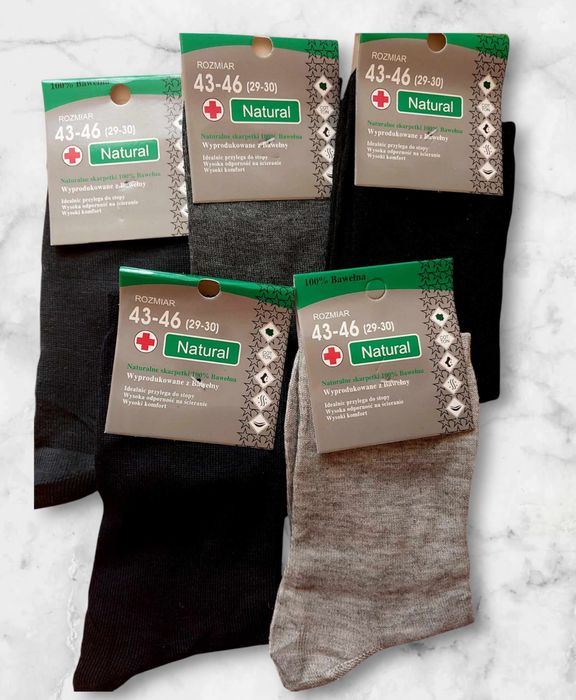 Skarpety męskie bawełniane 5 par 16 zł