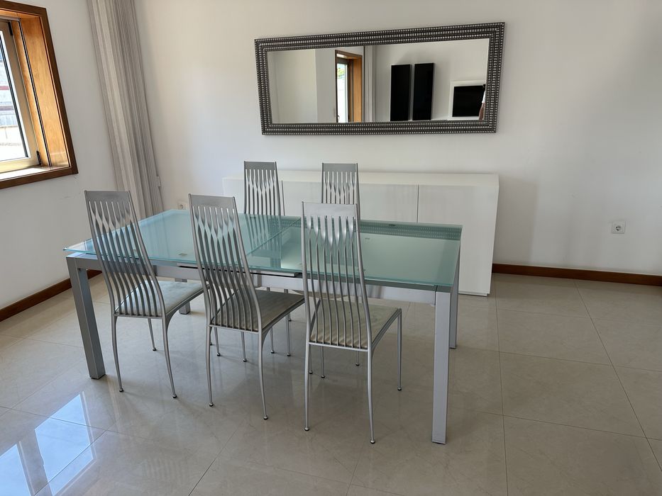 Mesa de vidro extensivel