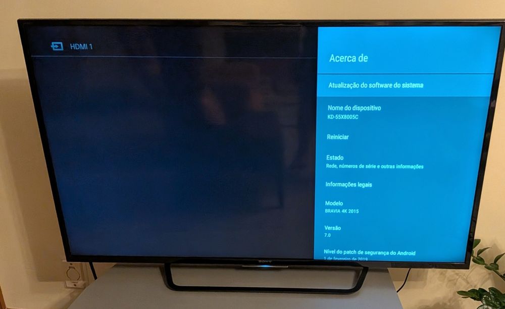 Smart TV 55" Sony BRAVIA 4K Ultra HD (KD-55X8005C) – Excelente Estado!