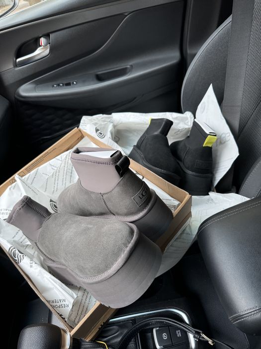 Ugg dipper platform 36 сірі і чорні угг 37 на платформі