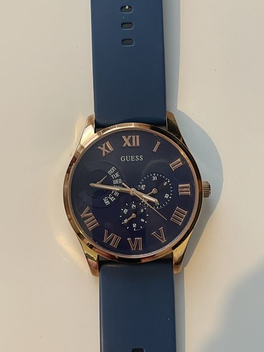 Zegarek meski GUESS niebieski/ granatowy / złota koperta