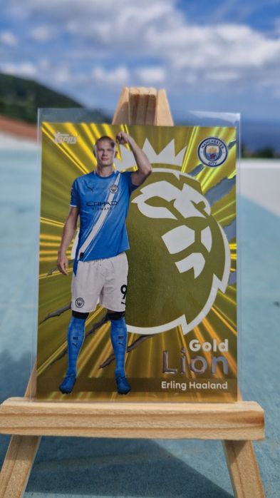 Lote 20 Cartas Manchester City – Haaland Gold Lion & Goal Machine, Agüero Pink Chrome, Bernardo Cracked Ice, De Bruyne