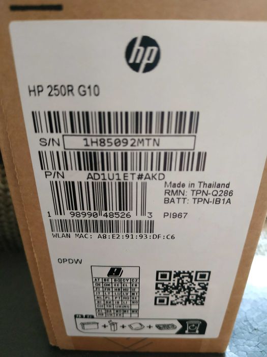 Laptop HP 250R G10 15,6"/Core5/16GB/512GB/Win11