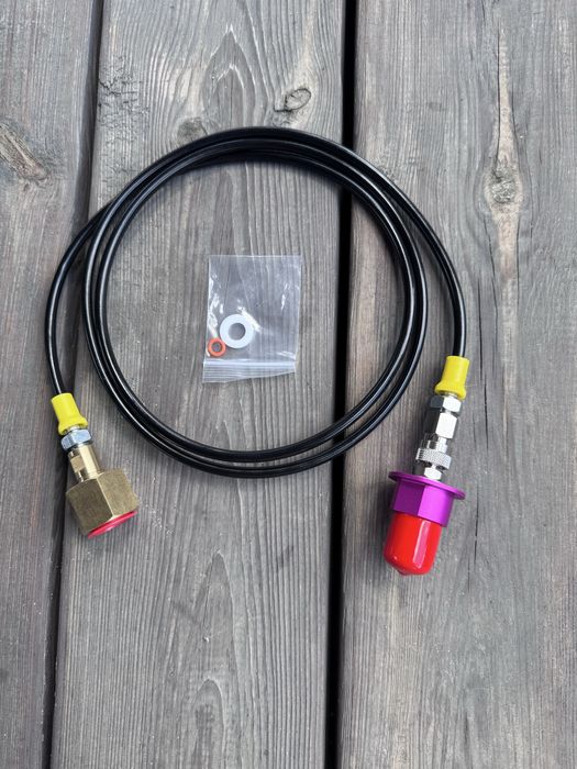 Адаптер для заправки CO₂ балонів — шланг перехідник QWork 1,5м