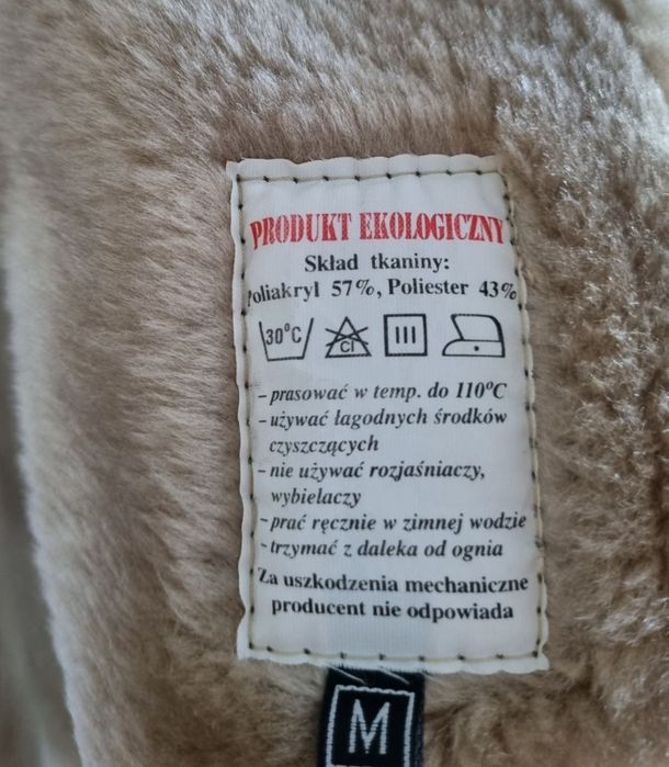 Kożuch damski beżowy M
