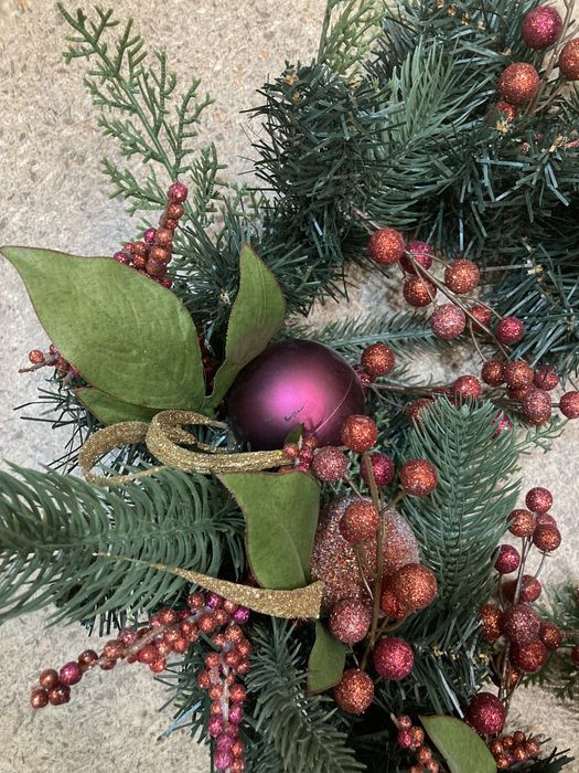Новорічний вінок, різдвяний вінок, новогодний венок, прикраса на двері
