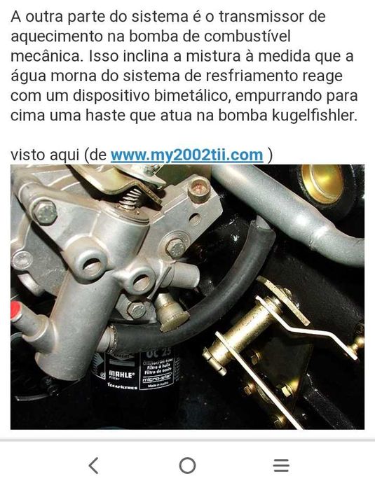 BMW2002Tii. Valvula arranque a frio bomba kugelfisher.