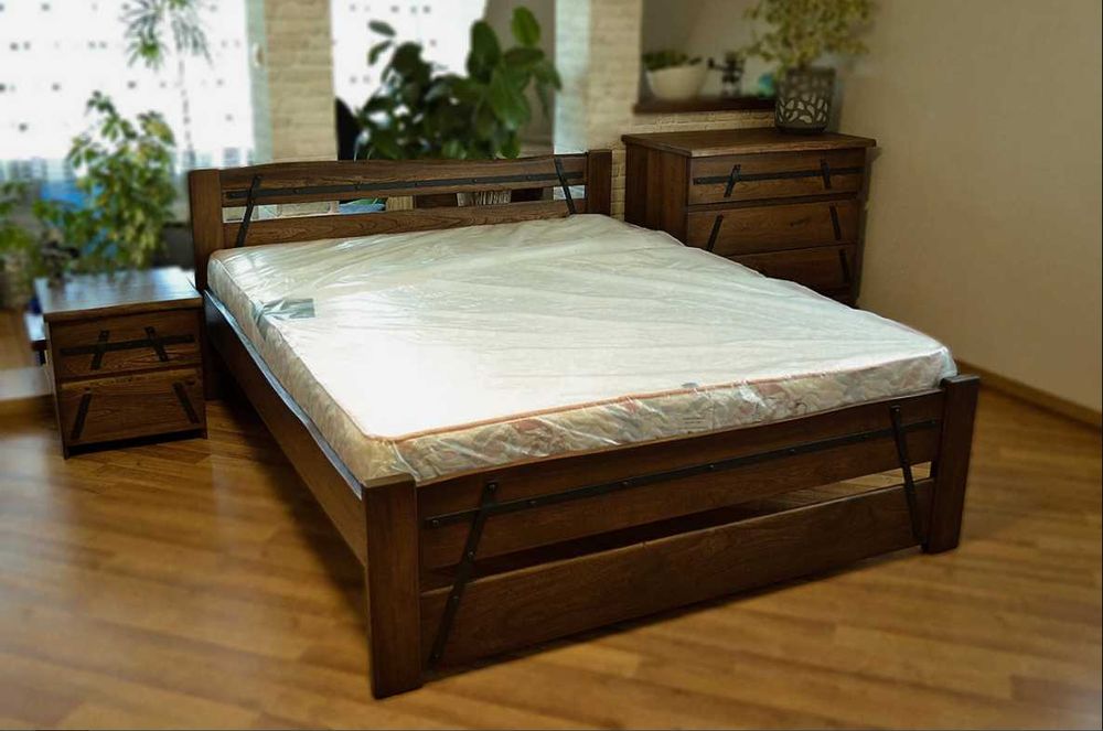 Дерев'яне ліжко Деревянная кровать ДУБ ВЯЗ ЯСЕНЬ Любые размеры МАТРАС!