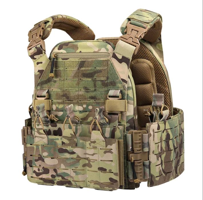 Плитоноска з підсумками і боковим захистом на швидкоскидах