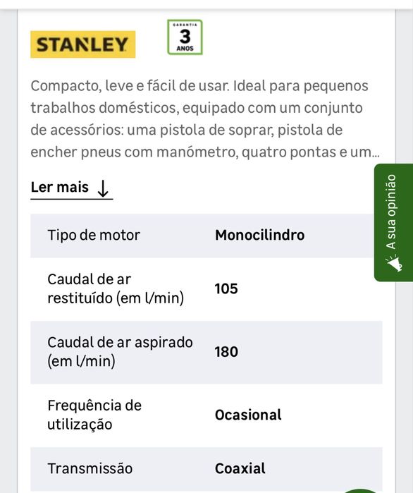Compressor Stanley portátil
