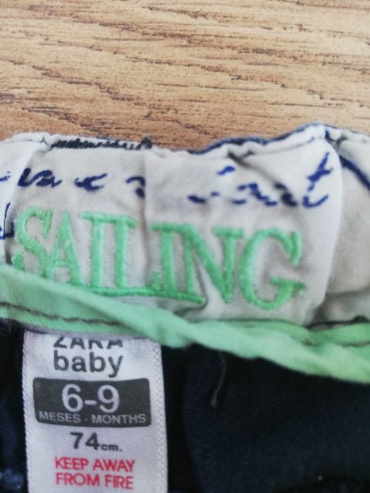 Spodnie niemowlęce chłopięce Zara baby r. 74 6-9msc granatowe chłopca