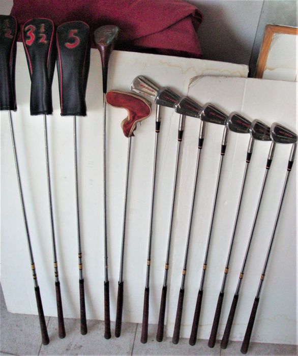 Golfe vintage - trolley, saco e tacos Slazenger