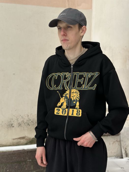 Зип-худи Кортез черная мужская Спортивная кофта Corteiz Худи Кортез
