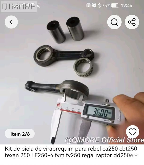 Biela Cá 250 Cbt 250 Medida entre pinos 96mm