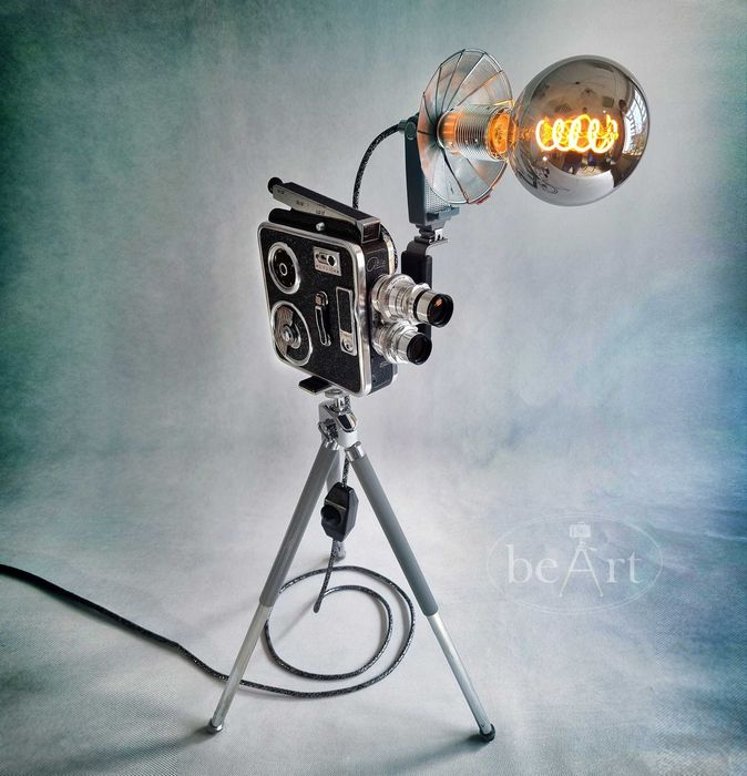 Piękna retro LAMPA z aparatu MEOPTA 8IIA vintage