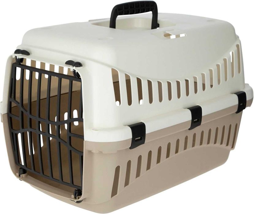 Transporter Kerbl dla kota/psa 45x30x30cm, szaro-beżowy, mocowanie do pasów