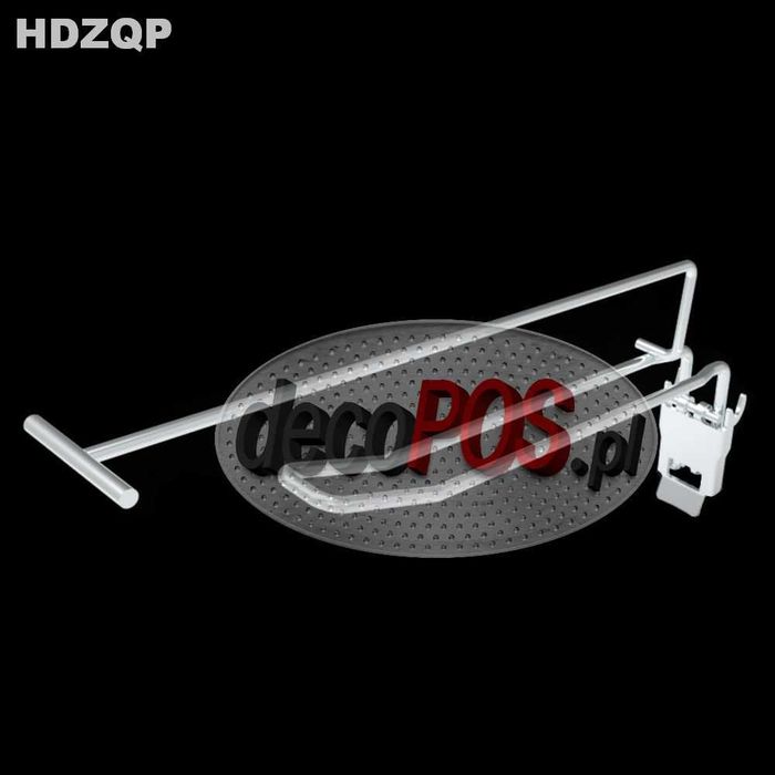 Hak podwójny z zapinką, 200 mm 300 mm 400 mm 20 cm 30cm 40 cm, z wysięgniekiem cenowym, zawieszka, do perforacji NOWY FV