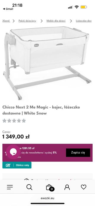 Łożeczko dziecięce Chicco Next To Me Magic