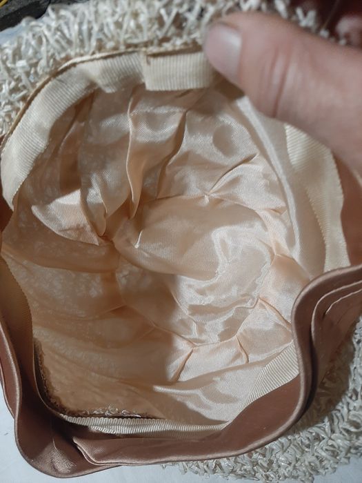 Beret słomkowy  retro, ecru