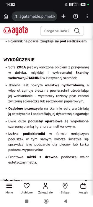Kanapa Zoya Agata Meble - nowa