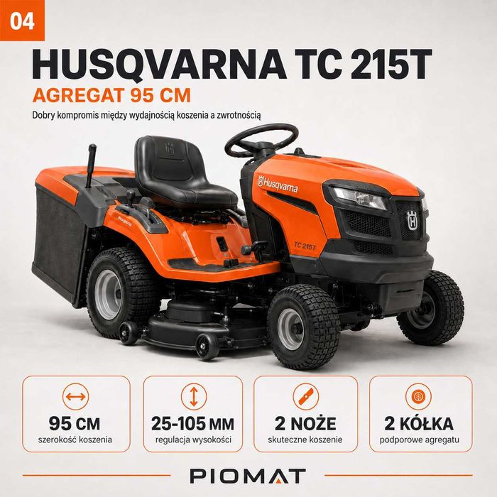 Husqvarna TC 215T 2 cylindry kosz 300 l 2 lata gwarancji