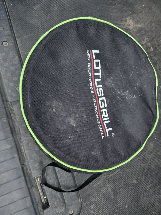 Grill bezdymny LotusGrill zielony + torba transportowa idealny na kemping namiot do kampera przyczepy ogrodu.Turystyczny gril