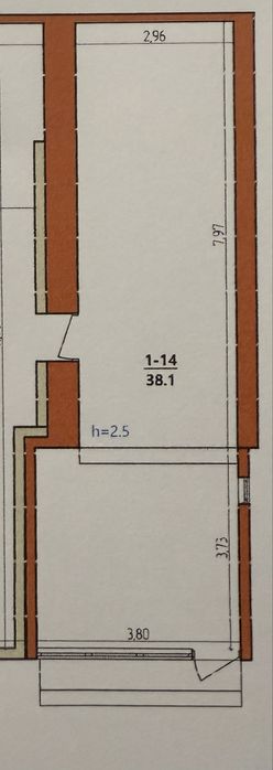 Оренда 38 кв центр фасад