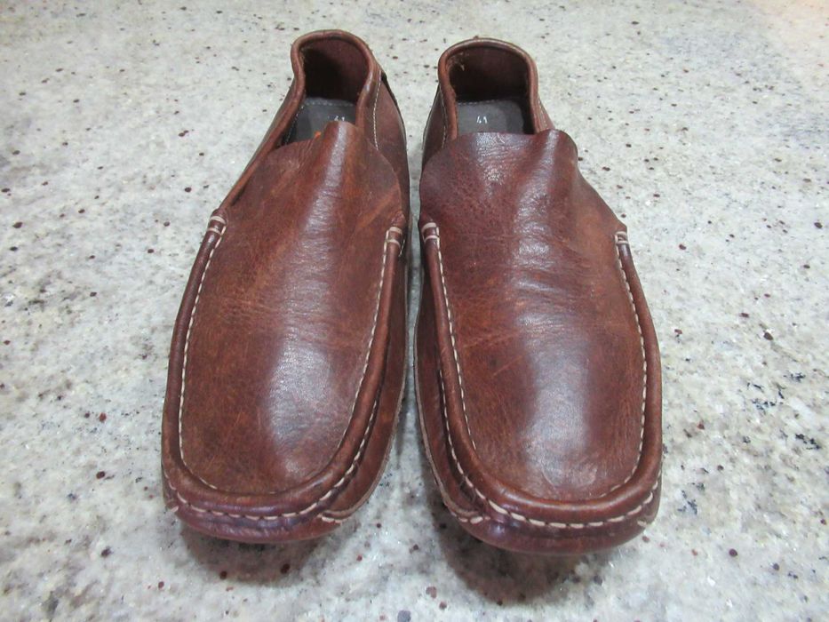 Sapatos Mocassins 42/43 castanhos em pele
