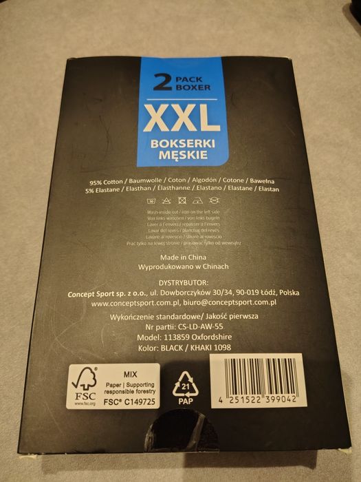 Lonsdale bokserki męskie roz. XXL 2x2pak