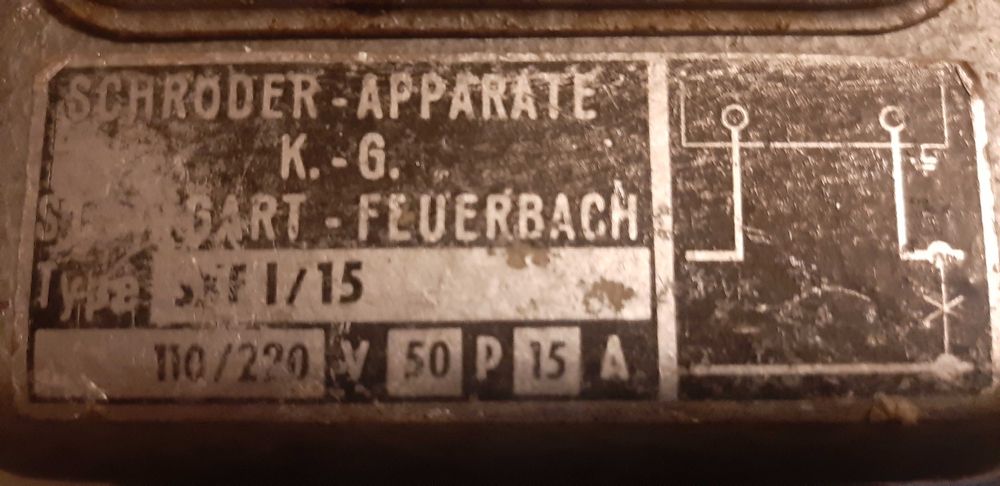 Relógio analógico Schröder-Apparate Stuttgart