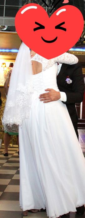 Свадебное платье В ИДЕАЛЕ в камнях с рукавом 46 48