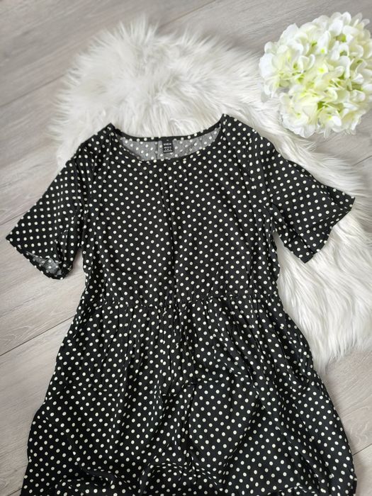 NOWA sukienka maxi dress długa w kropki groszki grochy letnia S 36