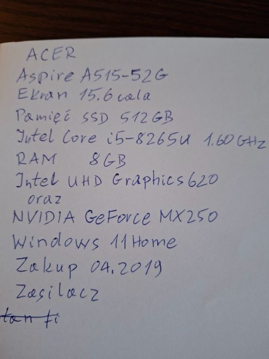 Laptop Acer Aspire A515-52G