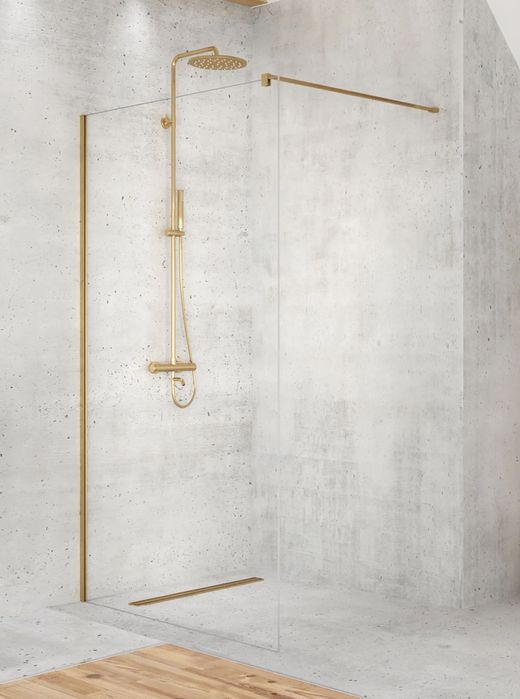 Kabina Prysznicowa Walk-In Velio Satin Gold 110x200