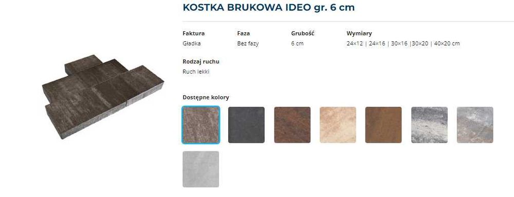 Kostka brukowa Ideo 6 szara grafit nerino latte dostawa hds