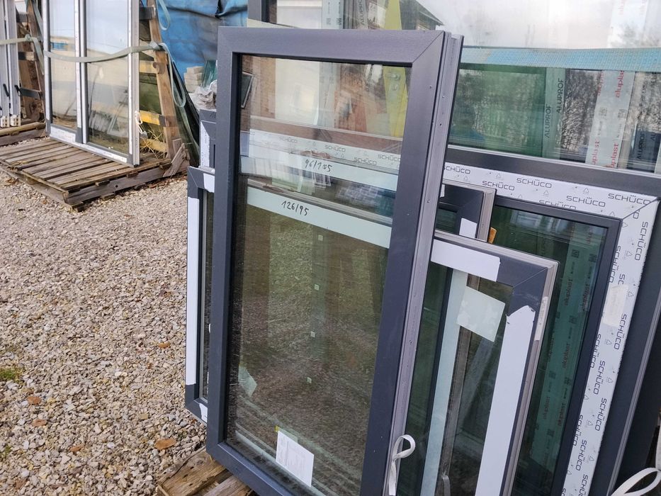 Okno pcv FIX 73/140 antracyt trzy szybowe