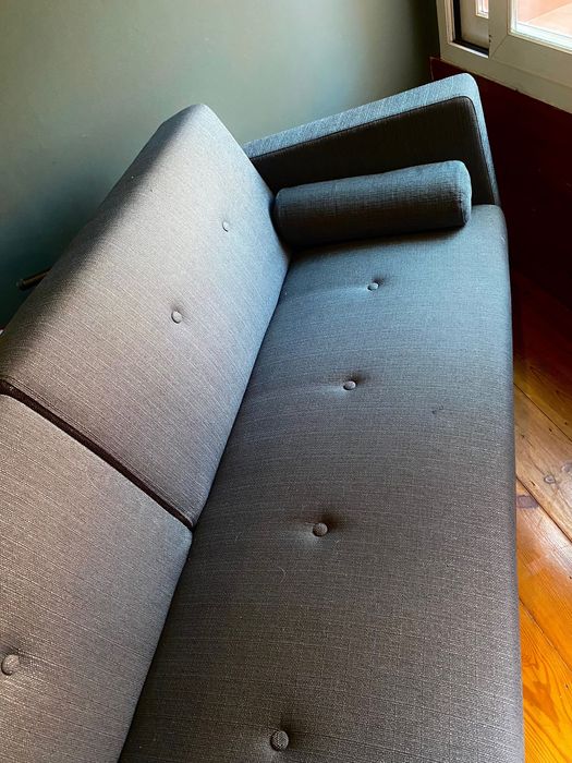 Sofá cama lá redoute cinza antracite 3 lugares praticamente novo