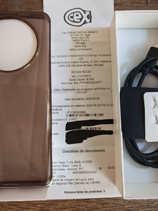Honor Magic 7 Lite 6.78" 8GB/512GB Preto Seminovo C/Garantia bom estado Aceito Retomas