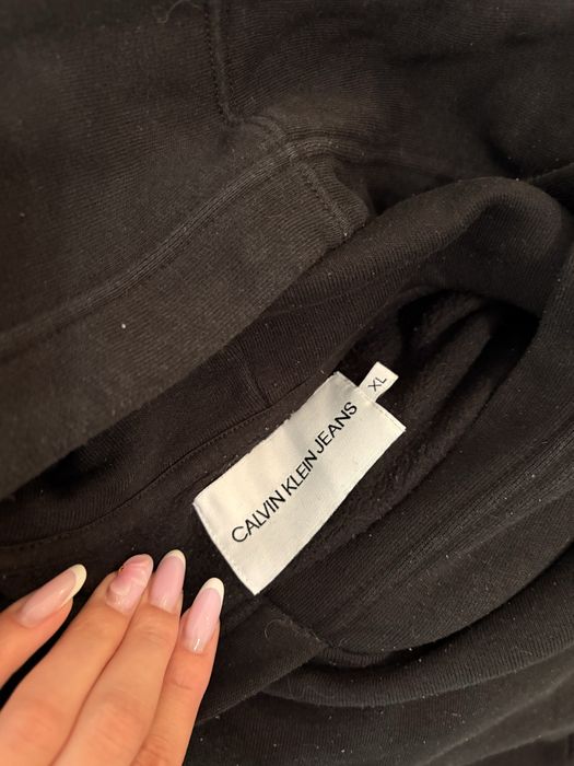 Bluza calvin klein czarna z kapturem