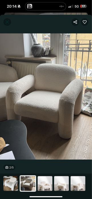 Futrzasta designerska sofa + dwa fotele
