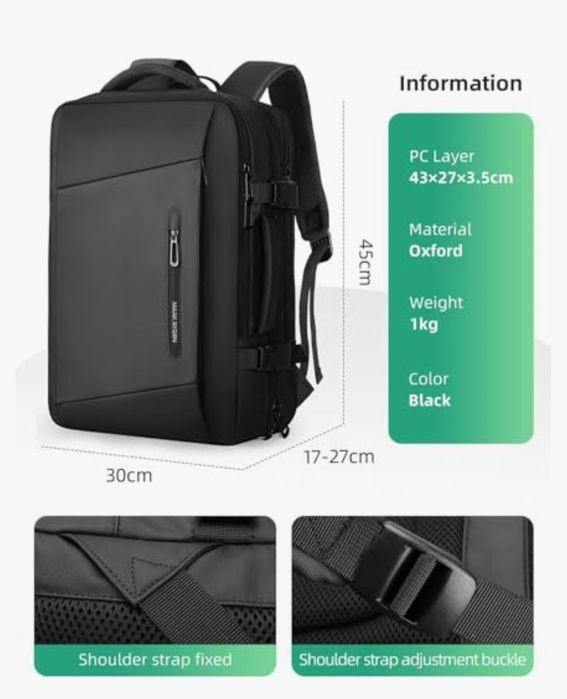 Mark Ryden plecak biznesowy 26L-38L na laptopa 17 calowy