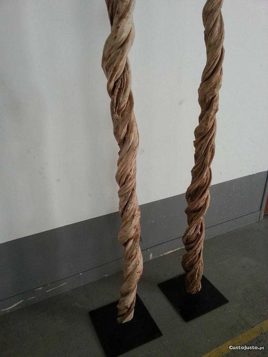 2 Troncos maciços decorativos