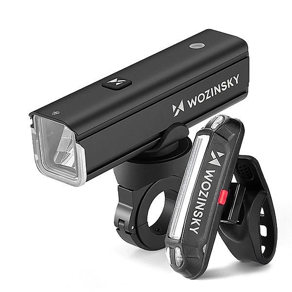 Zestaw lampek rowerowych Wozinsky WSBLB3 przednia (1000 lm) i tylna US