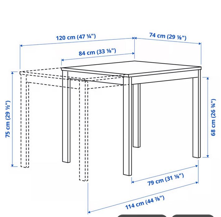 Cadeira e mesa extensível como novas