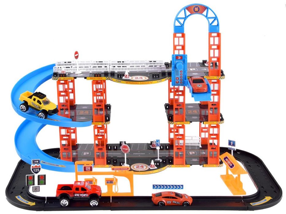 Piętrowy Parking + winda trasy dla autek ZA4753 graż resoraki