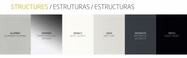 Estrutura metálica pé c/base redonda p/ tampos redondos/quadrados/reta