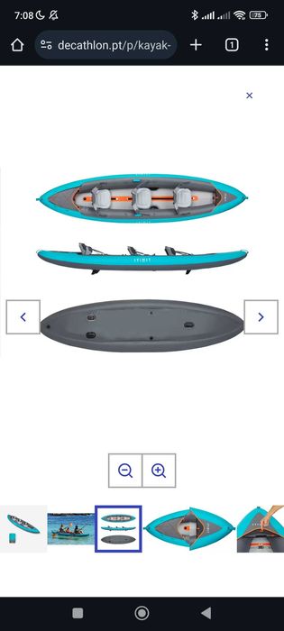 Kayak insuflável 3 lugares