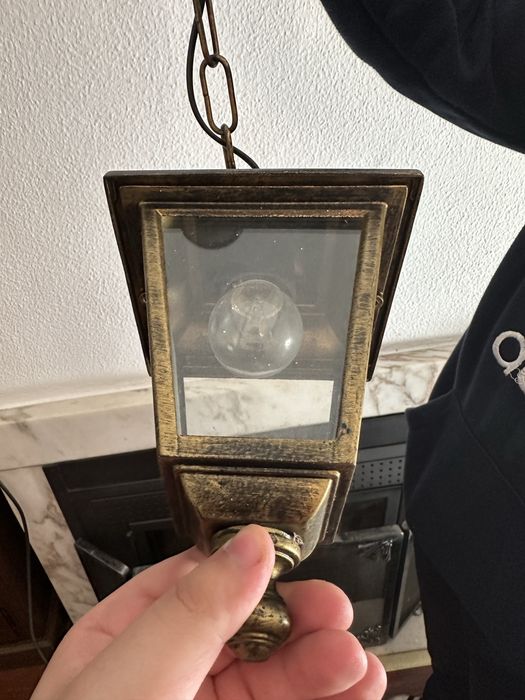 Par de candeias vintage em latão com vidro